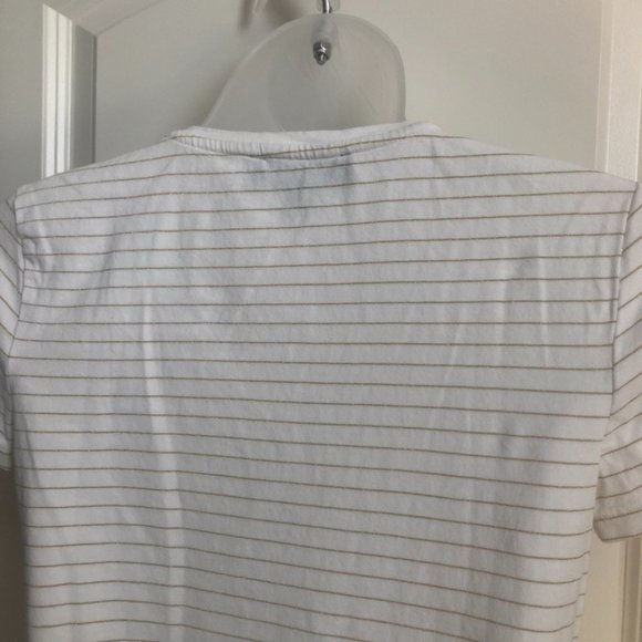 Jones New York Stretch Cotton Gold Stripe Tee - Picture 6 of 8